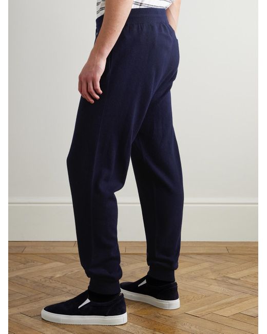 Mr P. Blue Tapered Wool And Cashmere-Blend Sweatpants for men
