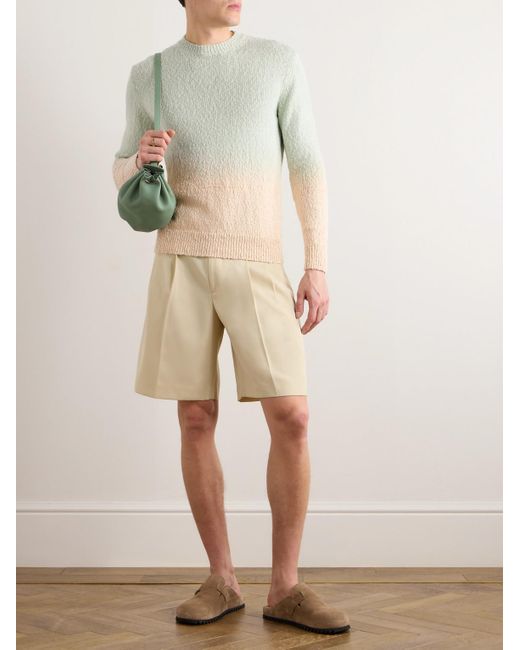 Altea White Crocheted Cotton Sweater for men
