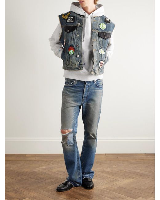 GALLERY DEPT. White Logo-Print Paint-Splattered Cotton-Jersey Hoodie for men