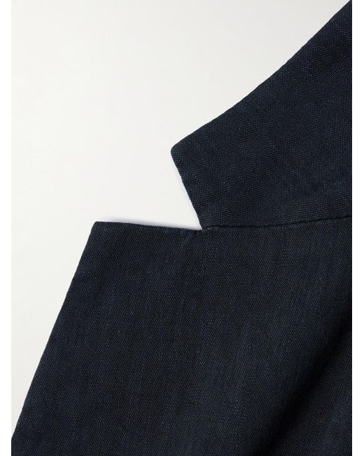 Barena Blue Unstructured Linen-blend Blazer for men