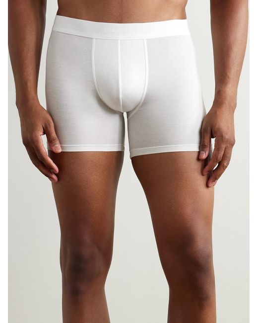 Zimmerli of Switzerland White Pureness Stretch-Micro Modal Boxer Briefs for men