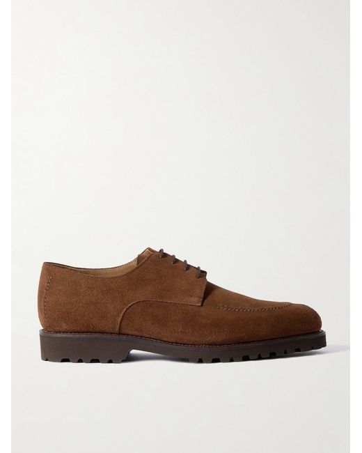 Majordome Brown M32 Split-toe Suede Derby Shoes for men