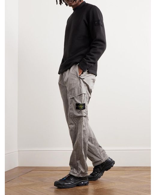 Stone Island Tapered Logo-appliquéd Econyl® Nylon Metal Cargo Trousers in  Grey for Men | Lyst UK