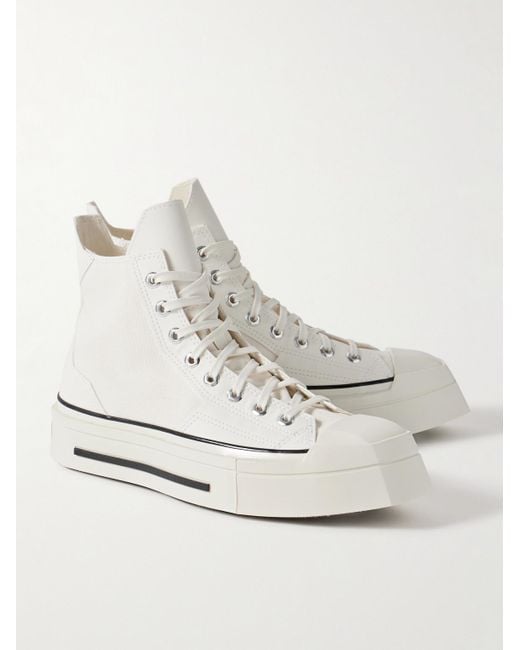 Sneakers alte platform in pelle e tela Chuck 70 De Luxe di Converse in White da Uomo