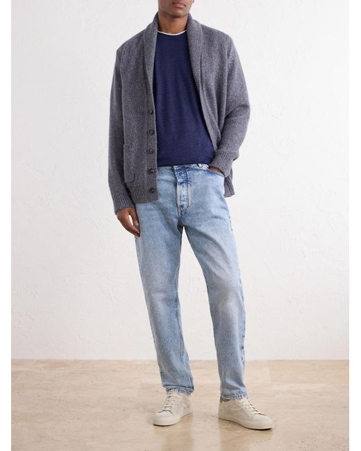 Eleventy Blue Linen T-Shirt for men