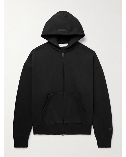 Fear Of God Kapuzenjacke aus Jersey aus einer Baumwollmischung mit Logoapplikation und Reißverschluss in Black für Herren