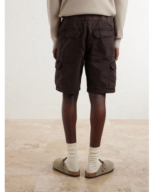 James Perse Brown Straight-leg Stretch Cotton-poplin Shorts for men