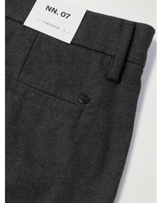 NN07 Black Theo 1067 Straight-Leg Stretch-Cotton Twill Trousers for men