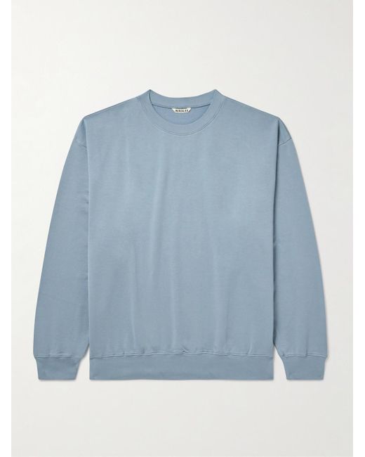 Auralee Blue Cotton-Jersey Sweatshirt for men