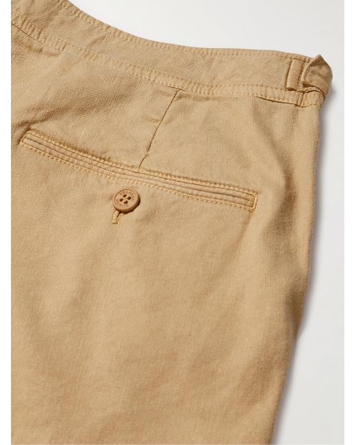 Orlebar Brown Natural Bulldog Straight-leg Linen-blend Shorts for men