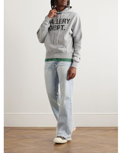 GALLERY DEPT. Gray Logo-print Appliquéd Cotton-jersey Hoodie for men