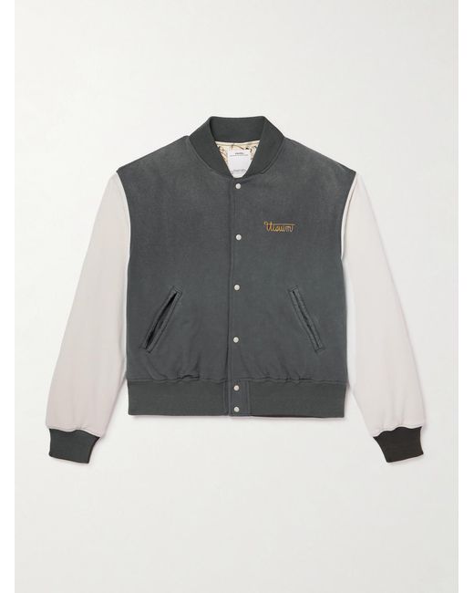 Visvim Blue Varsity Era Embroidered Padded Cotton Down Jacket for men