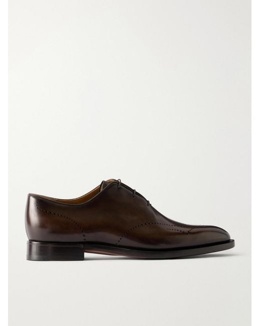 Berluti Brown Alessandro Ajoure Leather Oxford Shoes for men