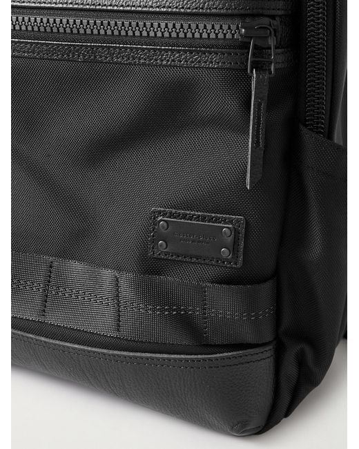 Master Piece Black Rise Ver.2 Leather-Trimmed Mastertex-09 Backpack for men