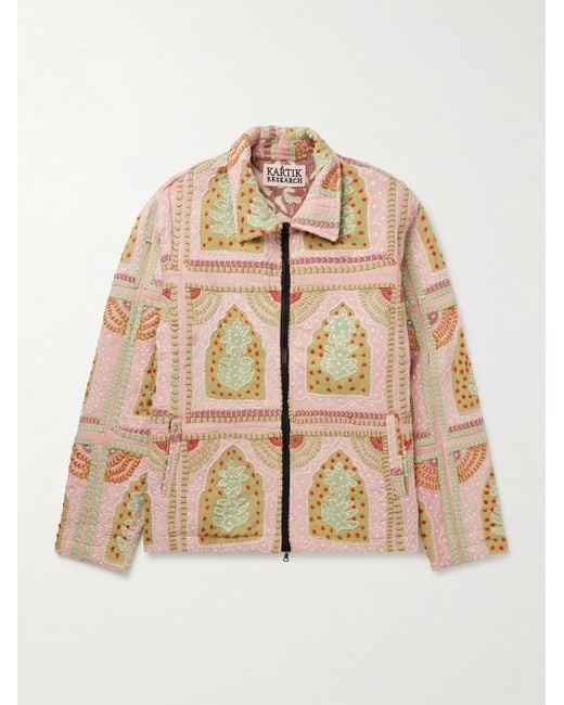 Kartik Research Natural Panelled Embroidered Cotton Jacket for men