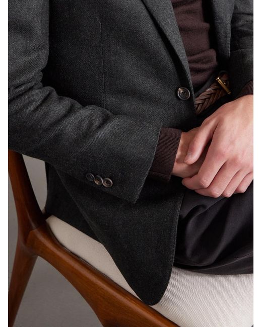 J. Mueser Black Waverly Wool-Twill Blazer for men