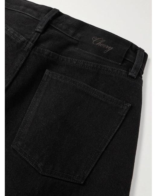 CHERRY LA Black Chap Straight-leg Panelled Jeans for men