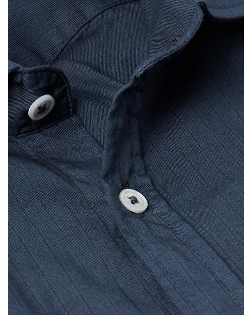 Massimo Alba Blue Striped Cotton Shirt for men