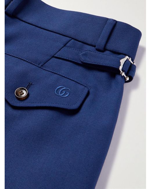 Gucci Gerade geschnittene Hose aus Twill mit Falten in Blue für Herren