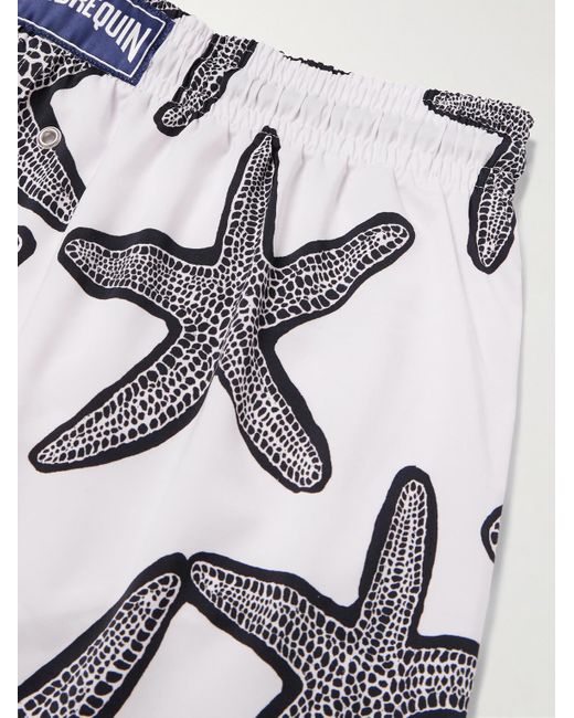 Vilebrequin White Manta Straight-Leg Short-Length Printed Swim Shorts for men