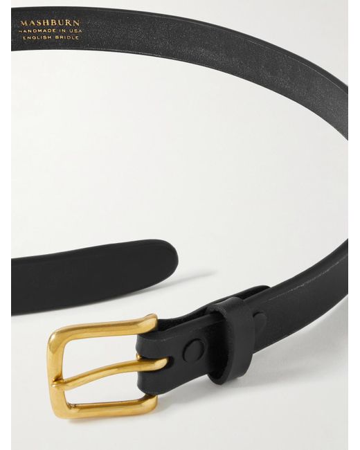 Sid Mashburn Black 2cm Leather Belt for men