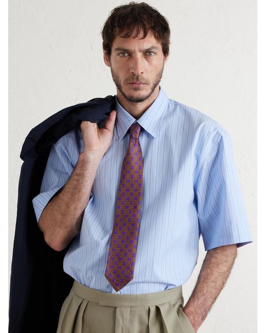 Dries Van Noten Purple 7.5Cm Silk-Jacquard Tie for men