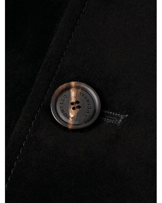 Brunello Cucinelli Black Belted Suede Field Jacket for men