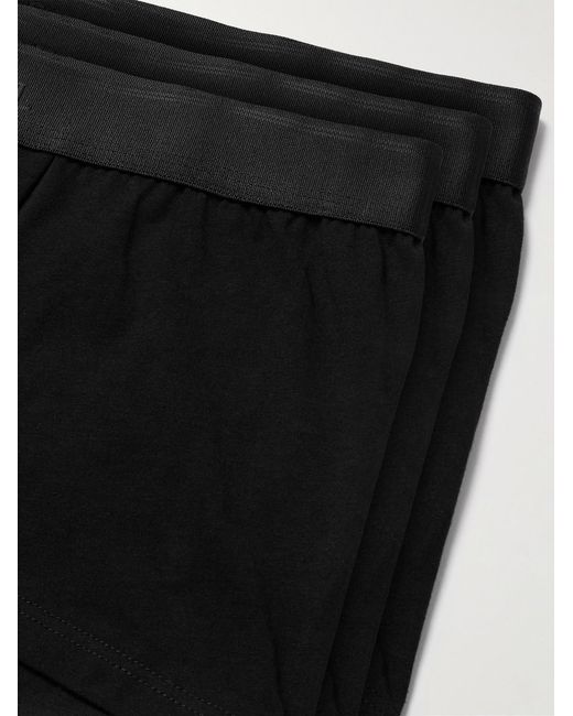 Sunspel Black Three-Pack Stretch-Cotton Boxer Briefs for men