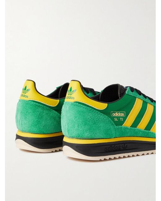 Adidas Originals Green Sl72 Rs Suede And Leather-trimmed Mesh Sneakers for men