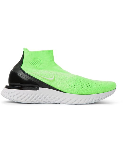 Nike Green Rise React Flyknit Slip-on Running Sneakers for men
