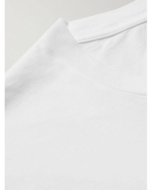 Blue Blue Japan White Cotton-Jersey T-Shirt for men