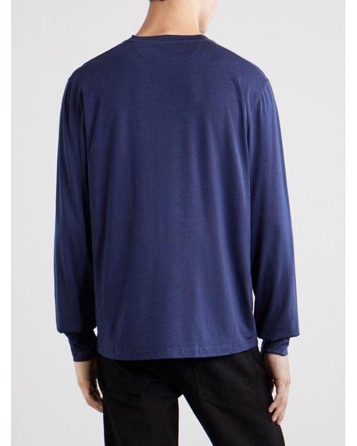 Tom Ford Blue Lyocell And Cotton-blend Jersey T-shirt for men