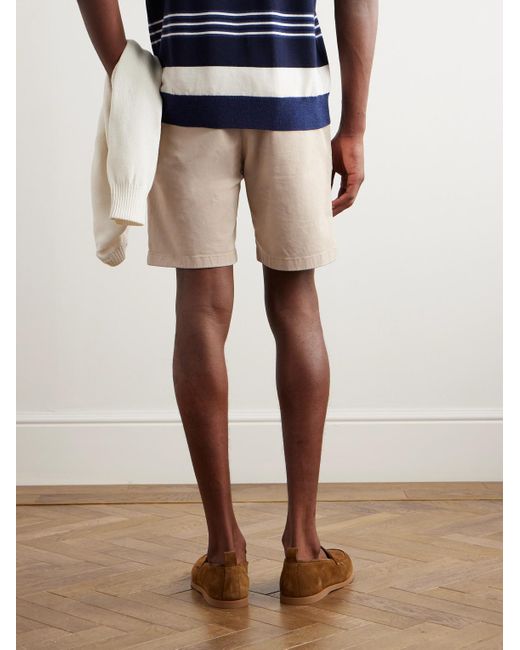 Mr P. Natural Straight-leg Garment-dyed Cotton-blend Twill Bermuda Shorts for men