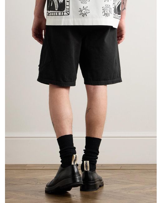 Shorts a gamba dritta in tela di cotone con zip Marrone di Jacquemus in Black da Uomo