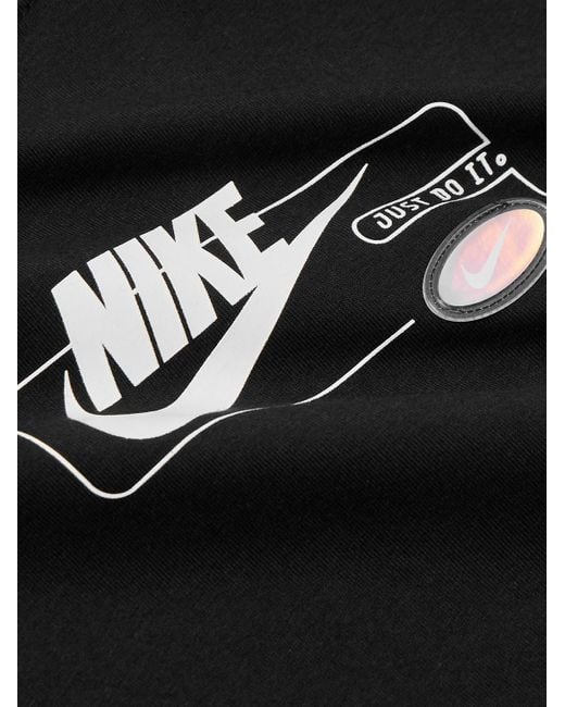 Nike Black Logo-print Appliquéd Cotton-jersey T-shirt for men