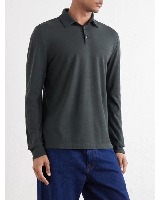 Slowear Green Zanone Slim-Fit Icecotton Piqué Polo Shirt for men
