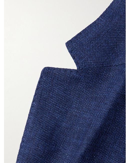 Ralph Lauren Purple Label Blue Linen-dobby Blazer for men