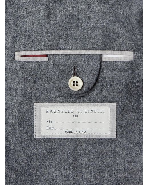 Brunello Cucinelli Gray Virgin Wool Suit Jacket for men