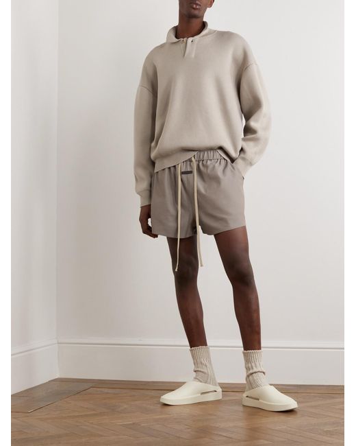 Fear Of God Gray Eternal Wide-Leg Twill Drawstring Shorts for men