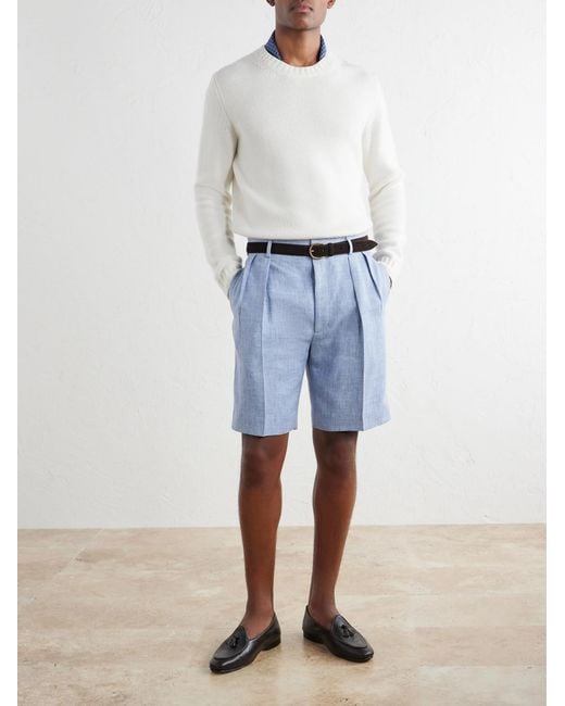 Ralph Lauren Blue Cotton Gabardine Shorts for men