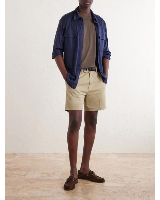 Tom Ford Natural Straight-leg Cotton-blend Twill Shorts for men