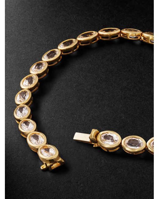 SHAY Tennisarmband aus 18 Karat Gelbgold mit Topasen in Black für Herren