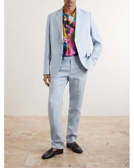 Paul Smith Blue Linen Suit Jacket for men