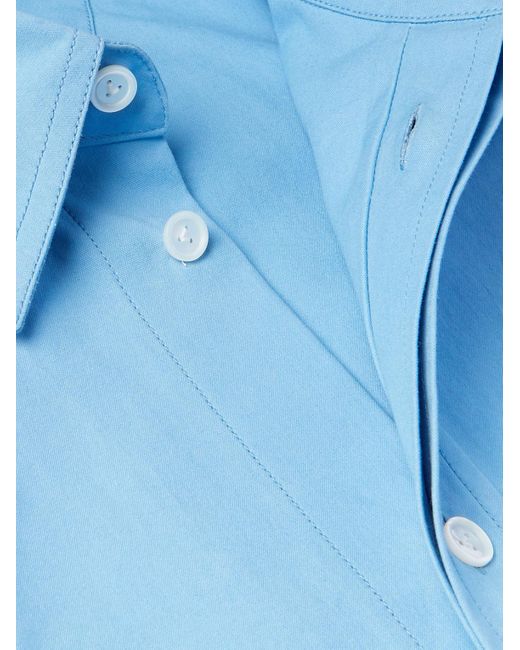 Camicia in tela di cotone a strati di Bottega Veneta in Blue da Uomo