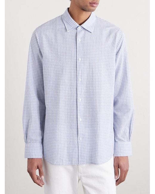 Officine Generale White Giacomo Checked Cotton for men