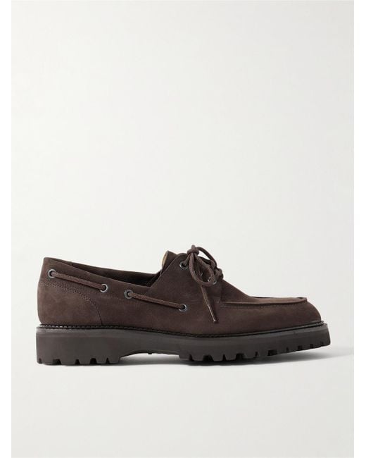 John Lobb Tide Bootsschuhe aus Nubukleder in Brown für Herren