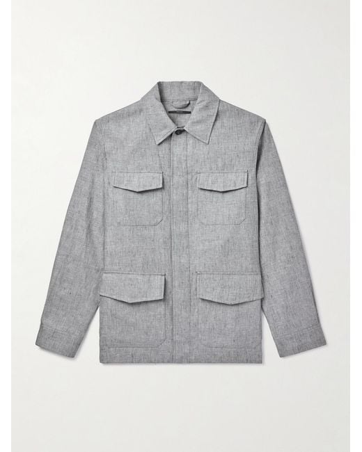 Dunhill Gray Linen Field Jacket for men
