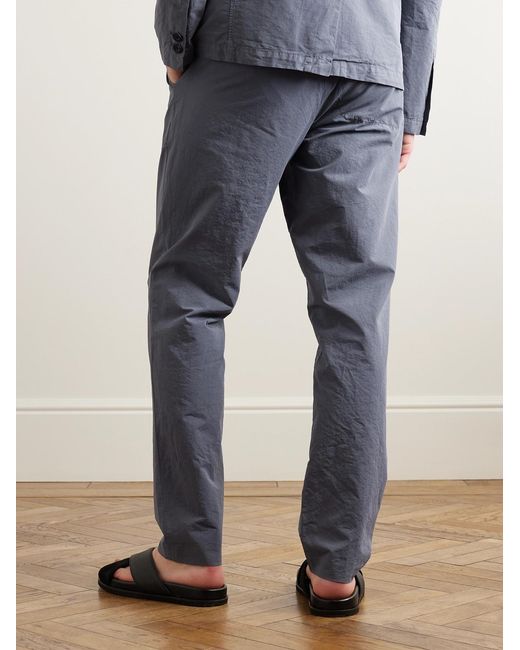 Mr P. Blue Joe Tapered Garment-Dyed Cotton-Blend Poplin Cargo Drawstring Trousers for men