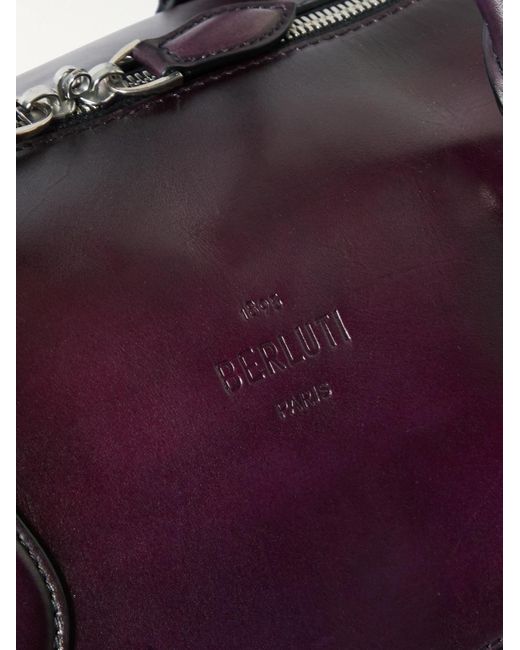 Berluti Purple Jour Off Scritto Venezia Leather Weekend Bag for men