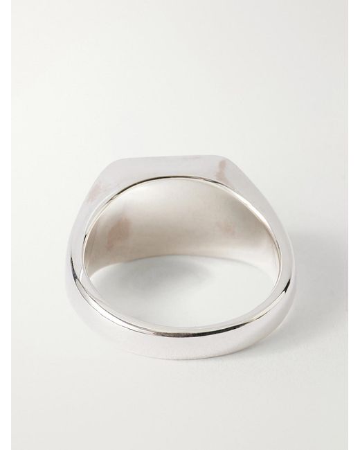 Mikia Blue Rectangle Sterling Ring for men